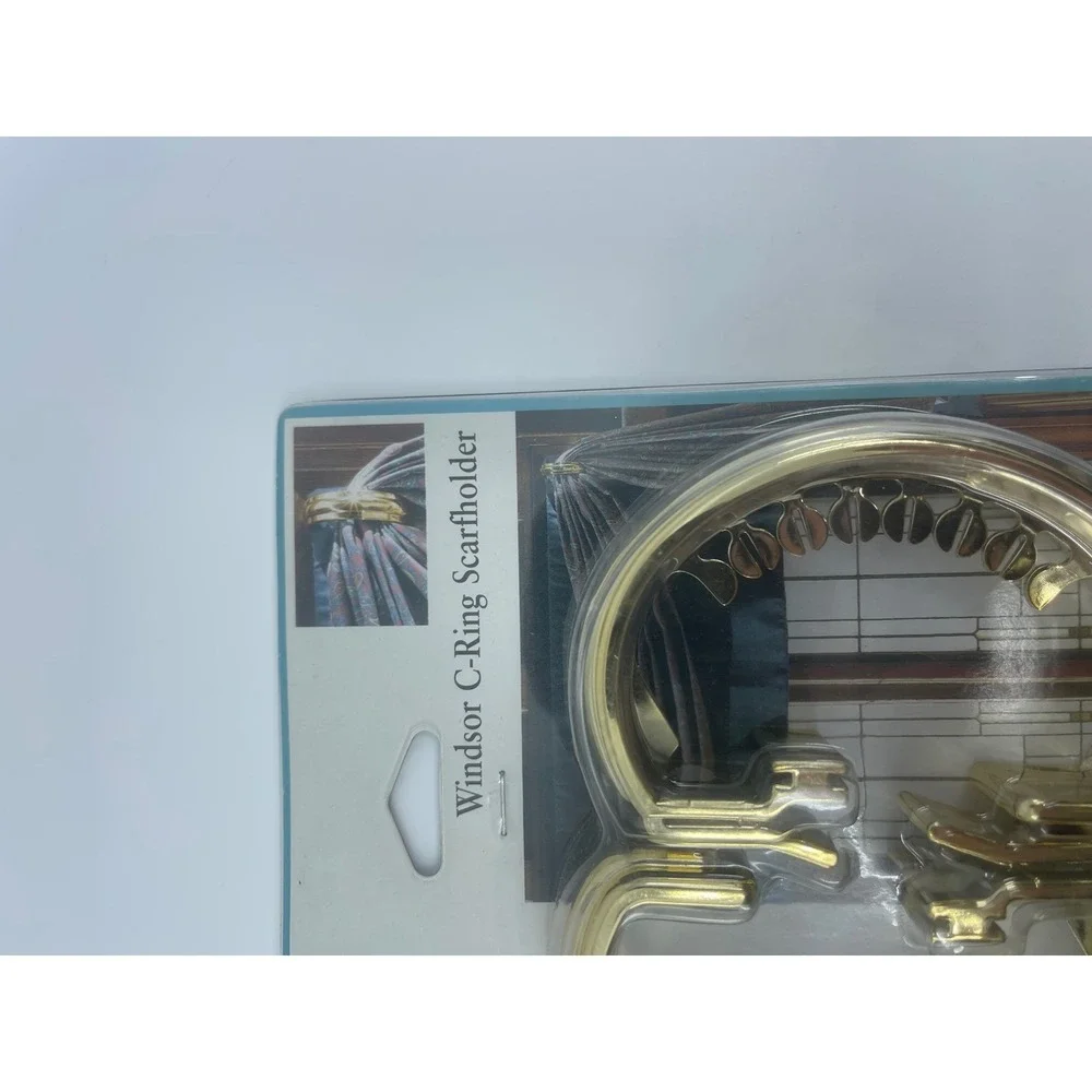 2 Spring‎ Maid Windsor C Ring Curtain Holder Gold Tone Hardware Set